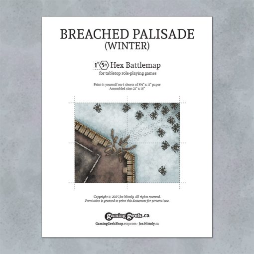 Breached Palisade (Winter) Hex Battle Map