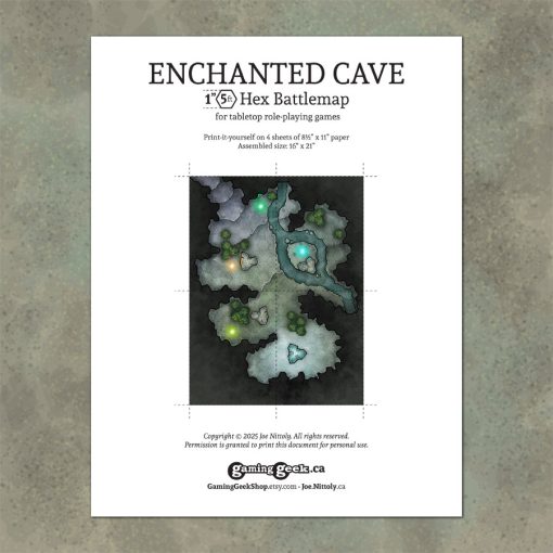 Enchanted Cave Hex Battle Map