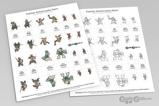 Preview of print-it-yourself Adventure Fantasy Party paper minis