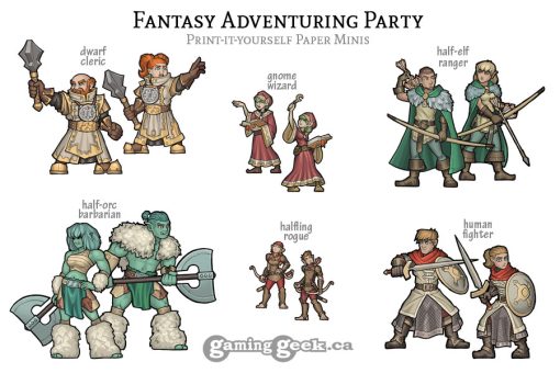 Fantasy Adventure Party Print-it-yourself Minis